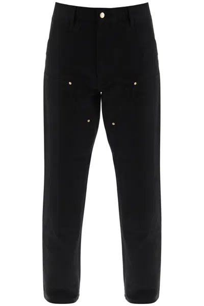 Shop Carhartt Organic Cotton Double Knee Pants In Black