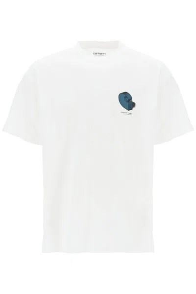 Shop Carhartt Round Neck T-shirt Diagram In White