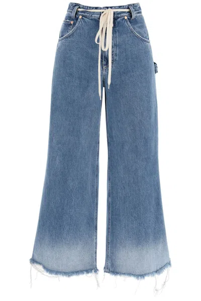 Shop Closed Wide Leg Jeans With Distressed Details. In Blue