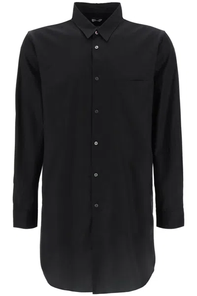 Shop Comme Des Garçons Homme Deux Maxi Shirt In Poplin In Black