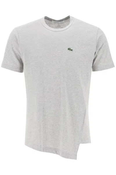Shop Comme Des Garçons Shirt X Lacoste Asymmetrical T-shirt In Grey