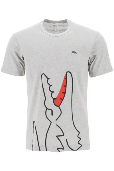 Shop Comme Des Garçons Shirt X Lacoste T-shirt With Graphic Print In Grey