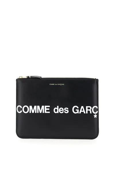 Shop Comme Des Garçons Leather Pouch With Logo In Black