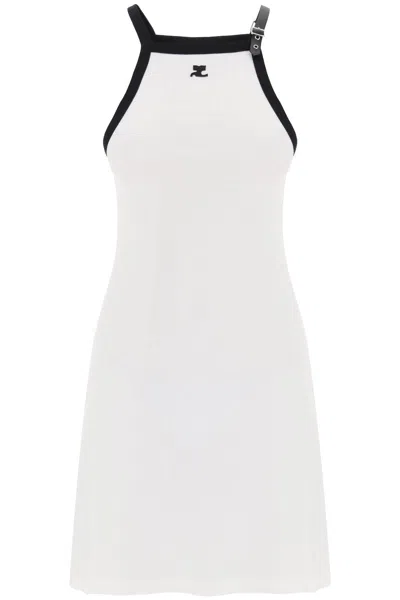 Shop Courrèges Bicolor Jersey Mini Dress In In Mixed Colours