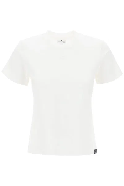 Shop Courrèges Crewneck T-shirt With Logo In White