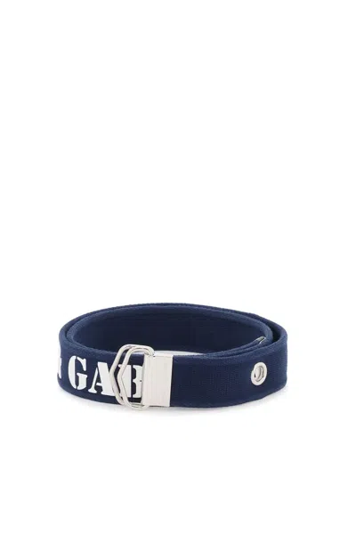 Shop Dolce & Gabbana Logo Tape Belt In Ribbon In Blue