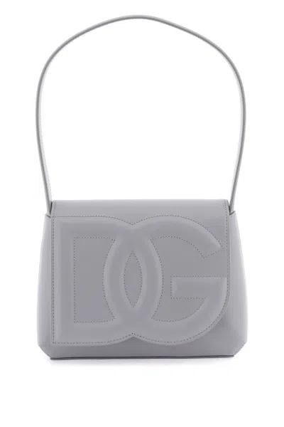 Shop Dolce & Gabbana Dg Logo Shoulder Bag In Grey