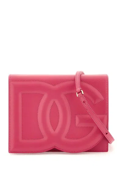 Shop Dolce & Gabbana Leather Crossbody Bag In Fuchsia