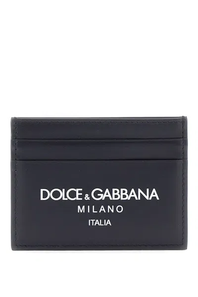 Shop Dolce & Gabbana Logo Leather Cardholder In Blue