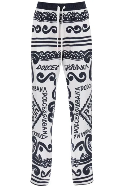 Shop Dolce & Gabbana Pajama Pants With Marina Print In Mixed Colours