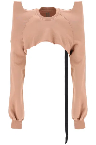 Shop Drkshdw "cropped Sweatshirt With Sculpted Shoulders In Pink