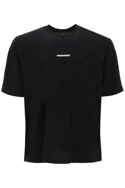Dsquared2 Dsquared Man Black Cotton T-shirt In Black