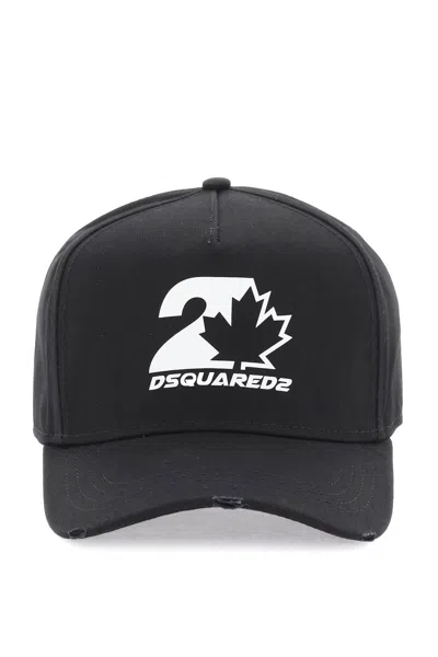 Shop Dsquared2 Baseball Cap With Logoed Patch In Black