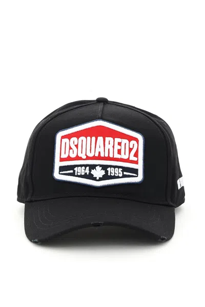 Shop Dsquared2 Baseball Cap With Embroidered Patch In Black
