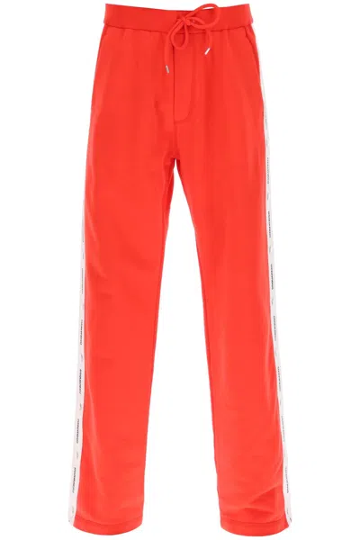 Shop Dsquared2 Burbs Joggers With Logo Bands In Red