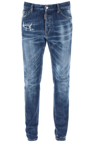 Shop Dsquared2 Jeans Cool Guy In Dark 70's Wash In Blue