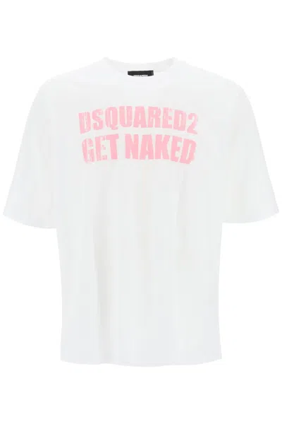 Shop Dsquared2 Skater Fit Printed T-shirt In White