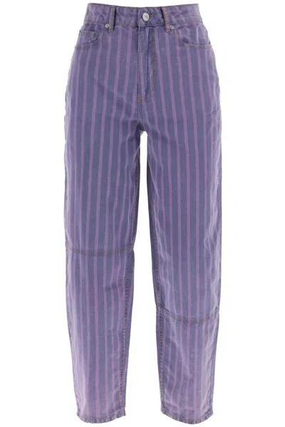 Shop Ganni Jeans Stary A Righe In Purple