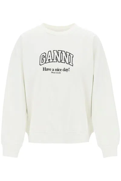 Shop Ganni Oversized Isoli In Neutro