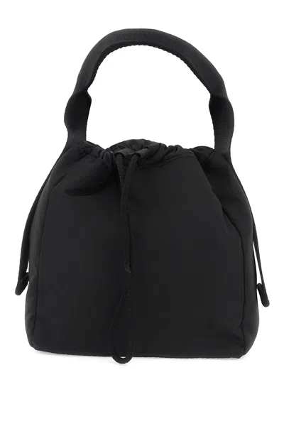 Shop Ganni Recycled Nylon Handbag In 9 In Black