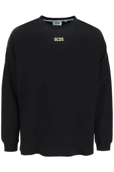 Shop Gcds Long-sleeved Logo T-shirt In Black