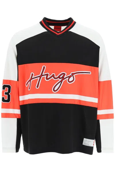 Shop Hugo Dalado Mesh Hockey Sweatshirt In Mixed Colours