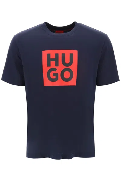 Shop Hugo Daltor Logo Print T-shirt In Blue