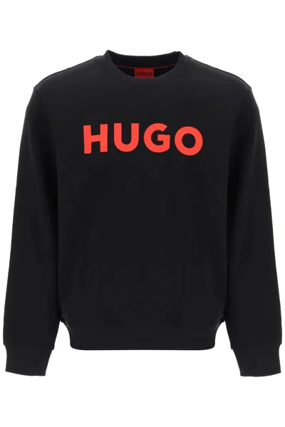 Shop Hugo Dem Logo Sweatshirt In Black