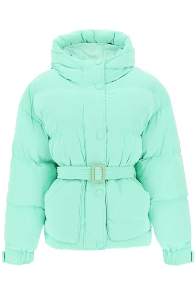 Shop Ienki Ienki 'michlin' Belted Down Jacket In Green