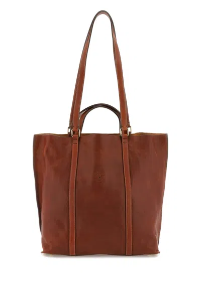 Shop Il Bisonte Leather Handbag In Brown