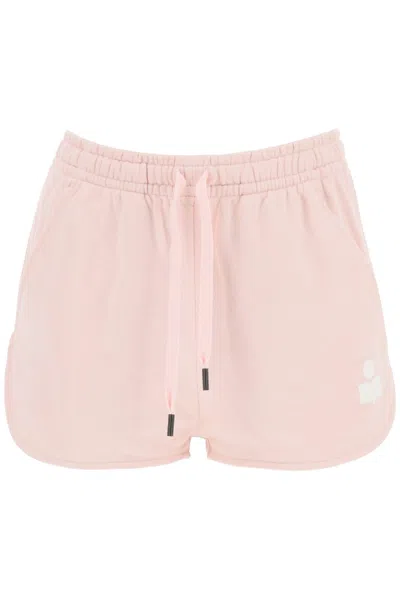 Shop Marant Etoile Isabel  Mifa Sports Shorts With Flocked Logo In Pink