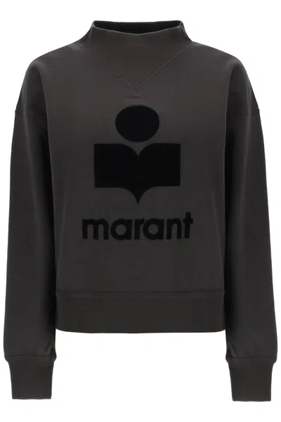 Shop Marant Etoile Isabel  Moby Sweatshirt With Flocked Logo In Mixed Colours