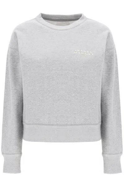 Shop Isabel Marant Shad Sweatshirt With Logo Embroidery In Grey