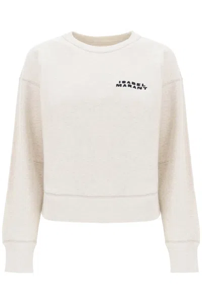 Shop Isabel Marant Shad Sweatshirt With Logo Embroidery In Neutro