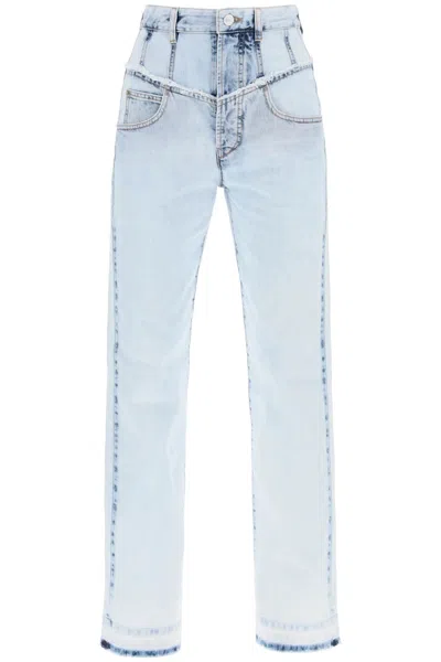 Shop Isabel Marant Noemie Straight Leg Jeans In Light Blue