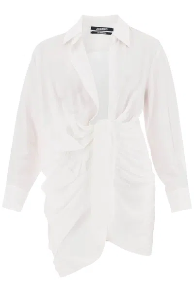 Shop Jacquemus La Robe Bahia Mini Dress In White