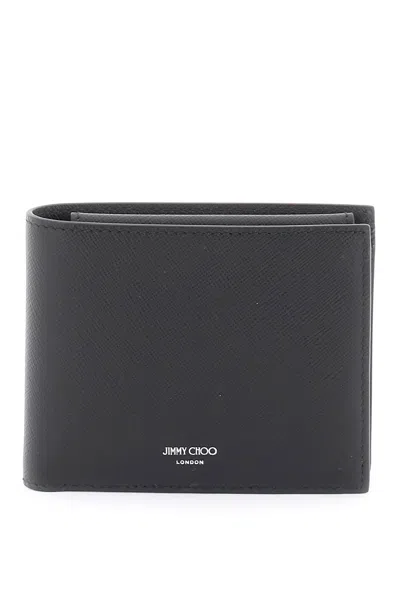 Shop Jimmy Choo Leather Bifold Wallet In Black