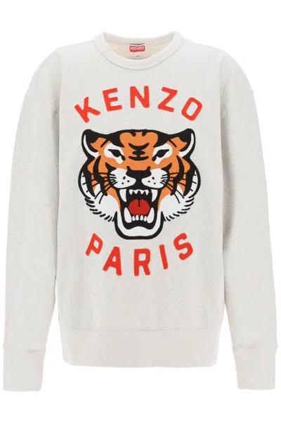 Shop Kenzo Lucky Tiger Oversized Sweatshirt In Grey