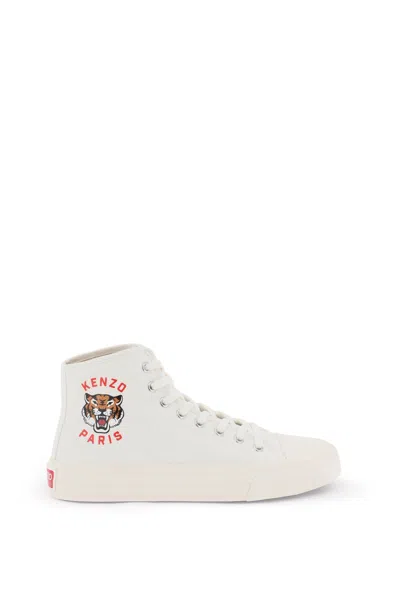 Shop Kenzo Canvas High-top Sneakers In White