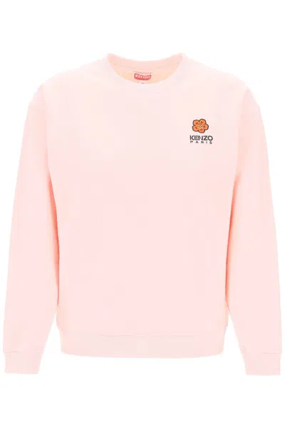 Shop Kenzo Crew-neck Sweatshirt With Embroidery In Pink