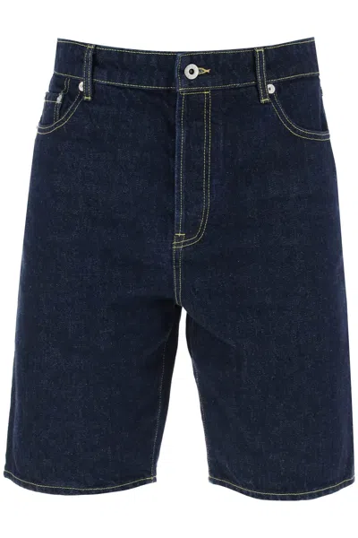 Shop Kenzo Himawara Denim Shorts In Blue