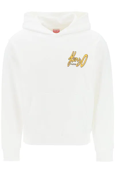 Shop Kenzo Hoodie With Archive Logo In White