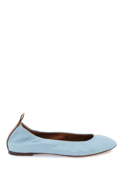 Shop Lanvin The Ballerina Flat In Patent Leather In Light Blue