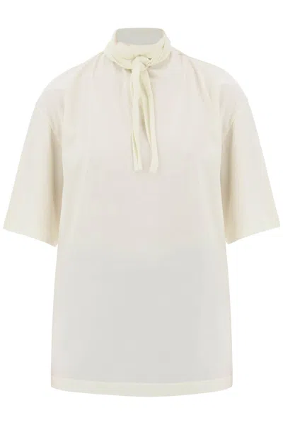 Shop Lemaire "foulard Collar T-shirt With In Neutro