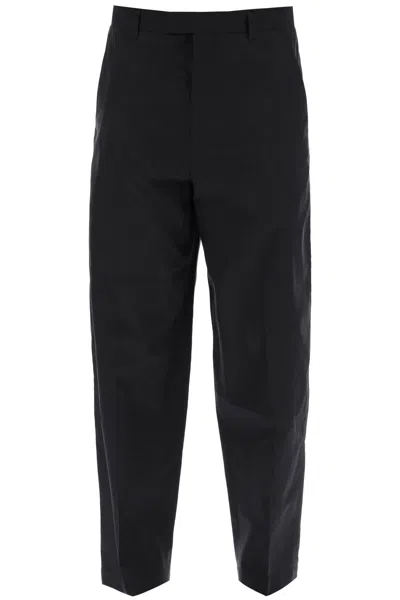 Shop Lemaire Cotton And Silk Carrot Pants For Men In Black