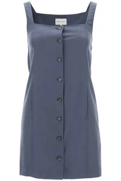 Shop Loulou Studio Buttoned Pinafore Dress In Mixed Colours