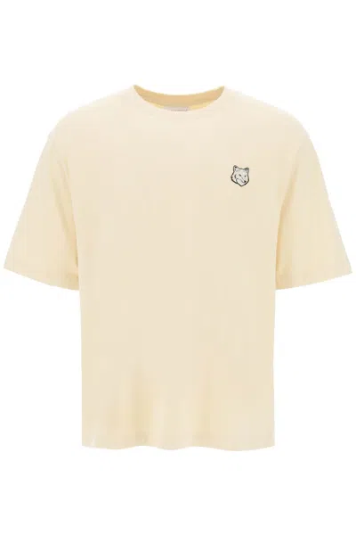 Shop Maison Kitsuné "bold Fox Head Patch T-shirt" In Neutro
