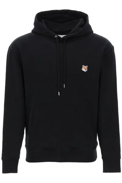 Shop Maison Kitsuné Fox Head Hooded Sweatshirt In Black