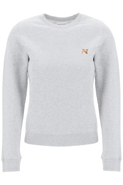 Shop Maison Kitsuné Fox Head Regular Fit Sweatshirt In Grey