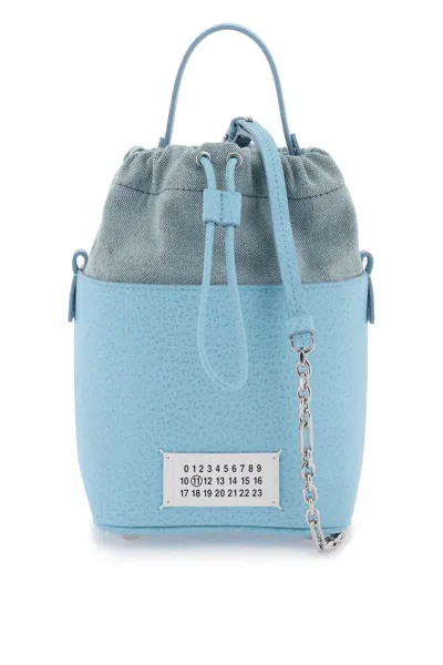 Shop Maison Margiela '5ac' Mini Bucket Bag In Light Blue